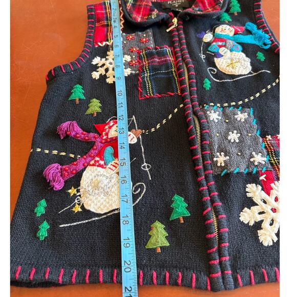 Vintage Planet & Co Christmas Sweater Vest S Ugly Holiday Grannycore - Picture 3 of 9